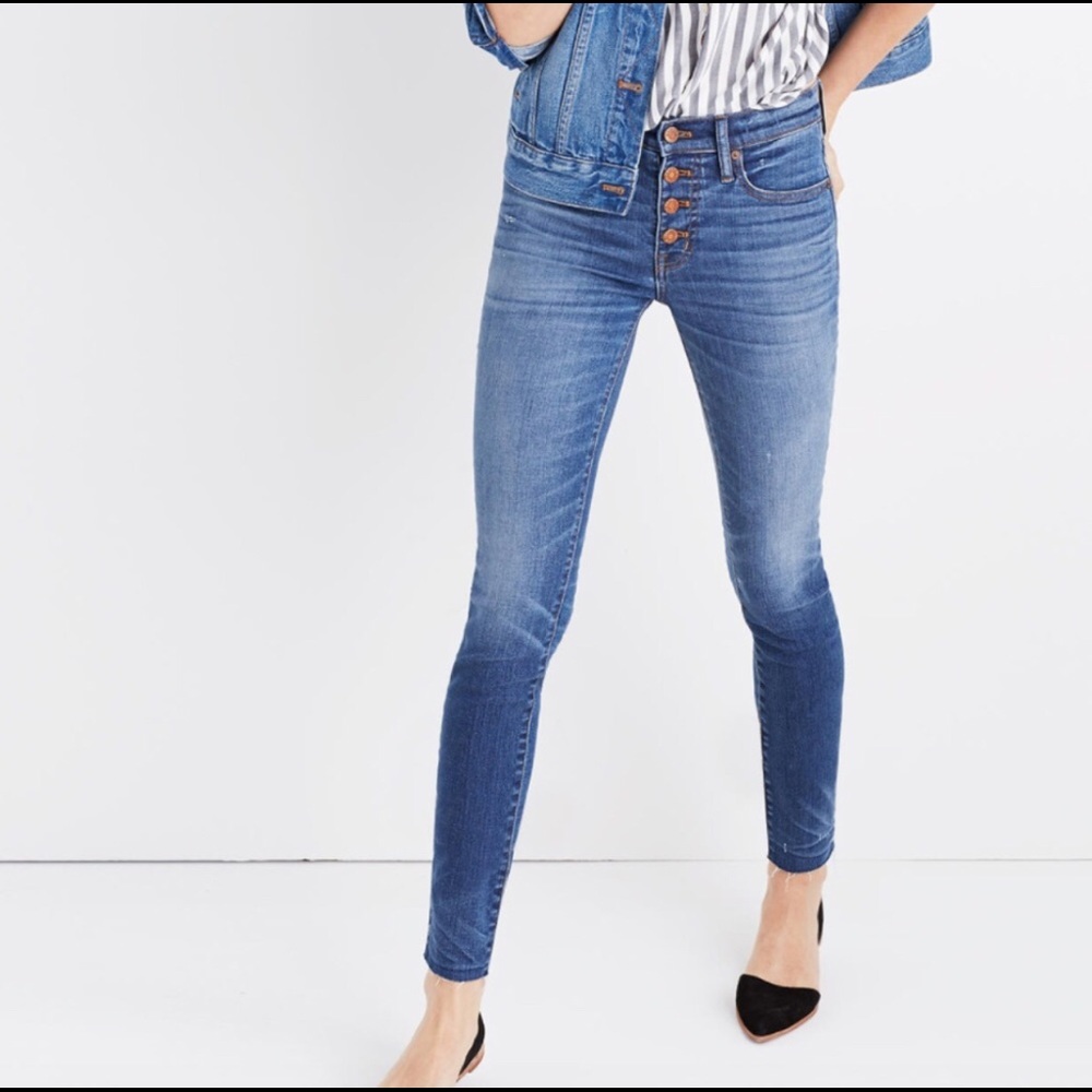 Madewell high rise skinny jean - button through